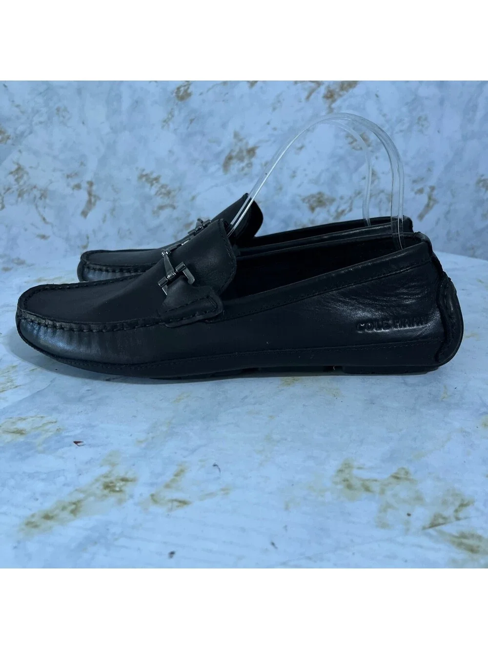 Cole Haan Wyatt Mens Sz 7M Shoes Black Leather Comfort Moccasin Horsebit Loafers